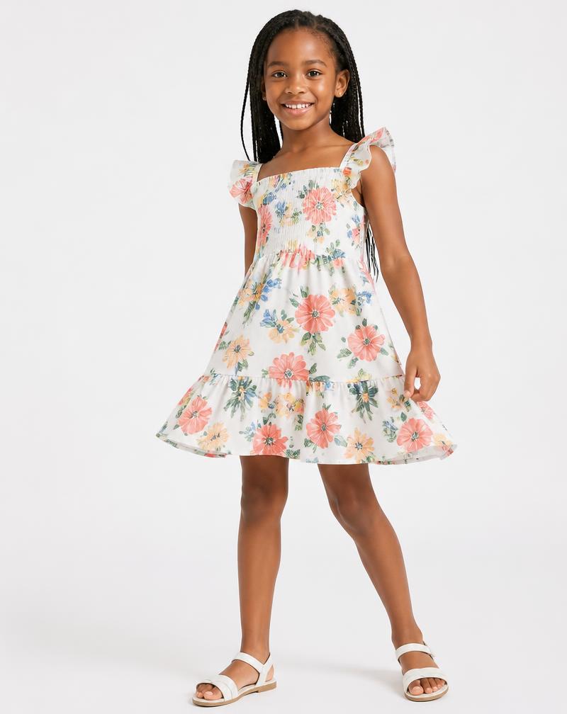 Girl in a floral dress